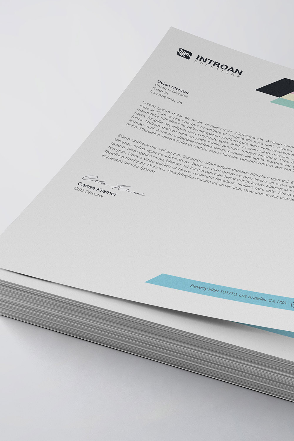 Modern Letterhead Template pinterest preview image.