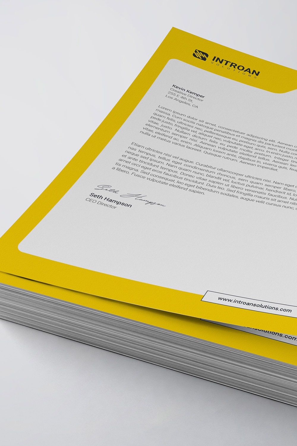 Modern Letterhead Template pinterest preview image.