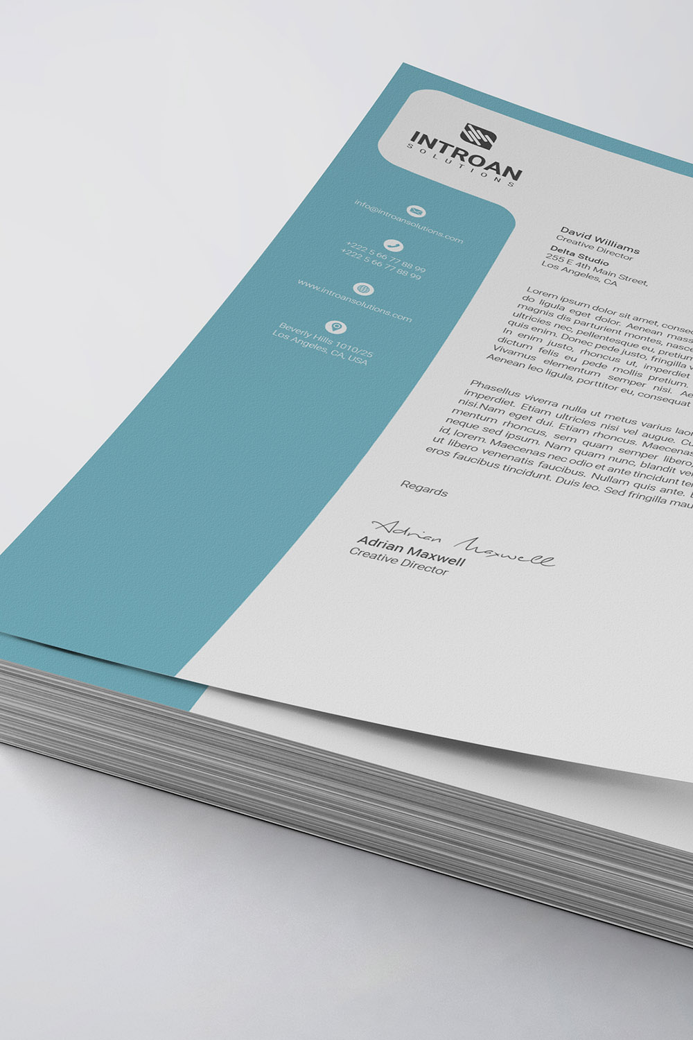 Modern Letterhead Template pinterest preview image.