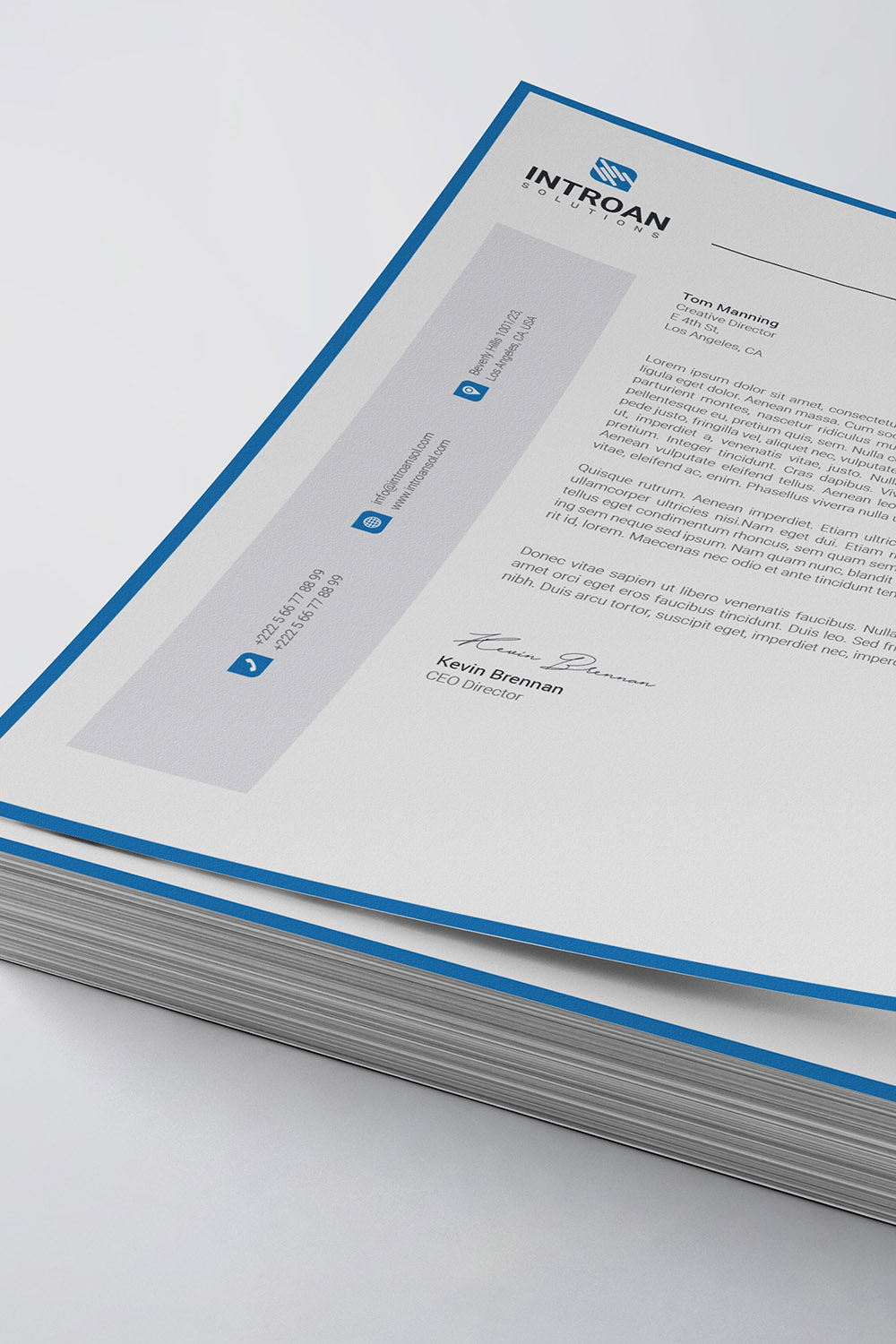 Corporate Letterhead Template pinterest preview image.