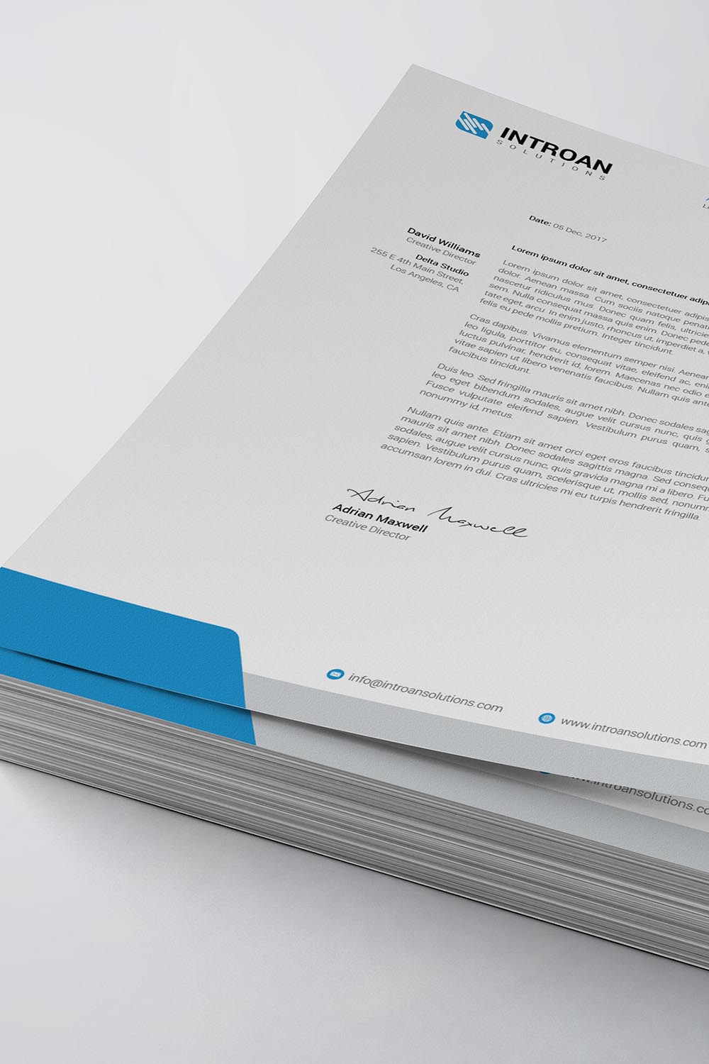 Modern Letterhead Template pinterest preview image.