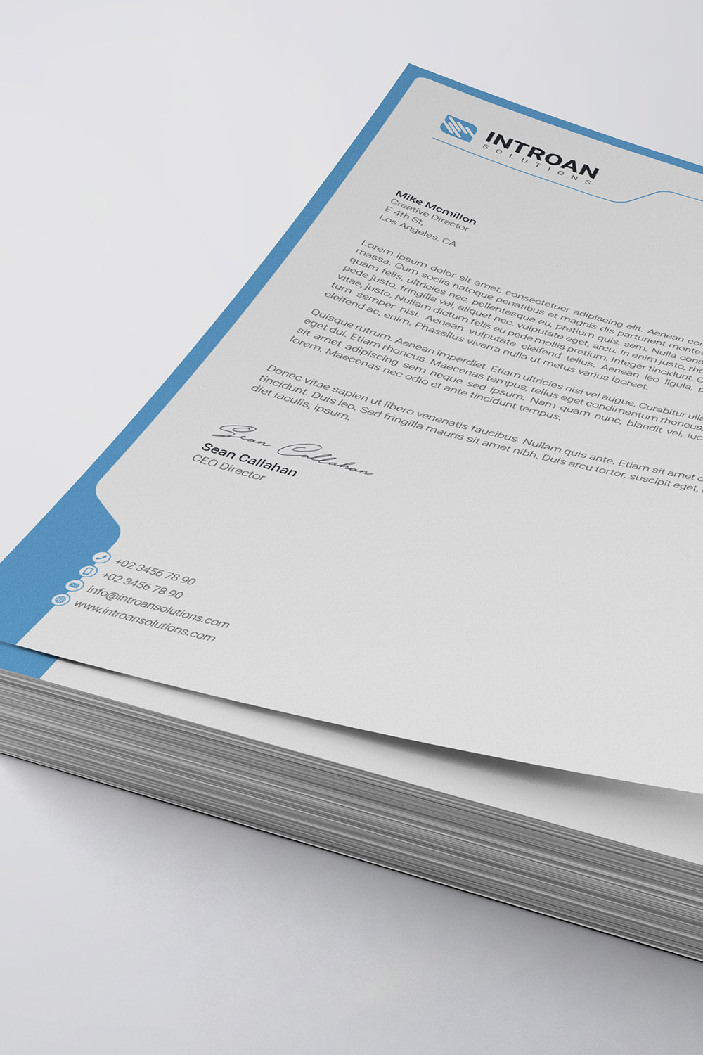 Corporate Letterhead Template pinterest preview image.