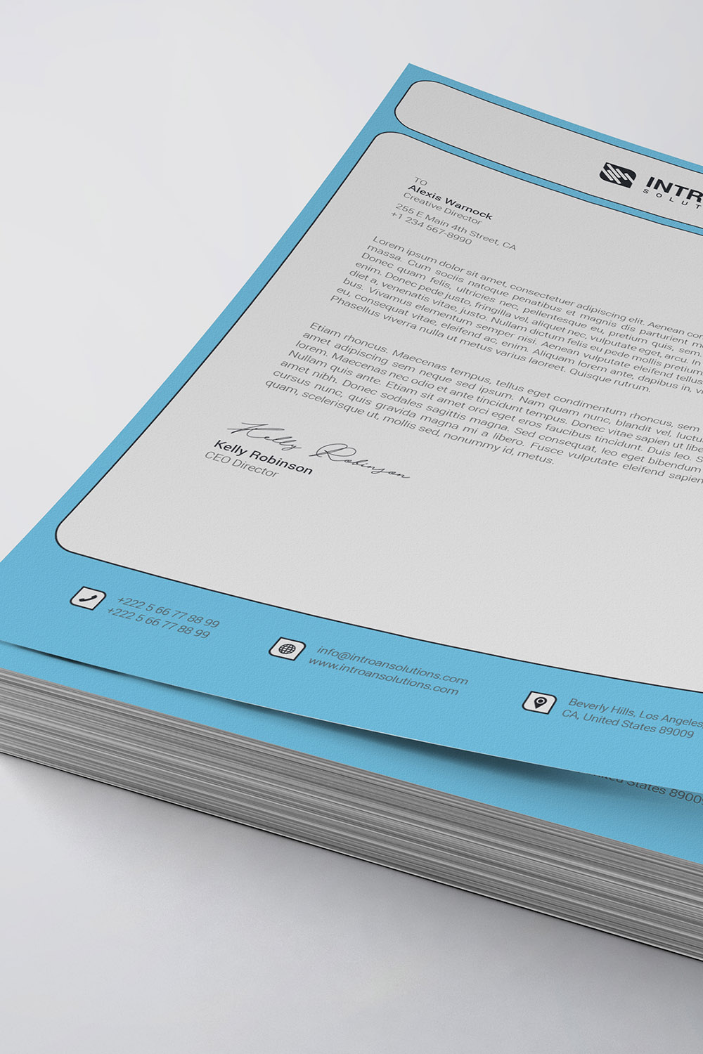 Corporate Letterhead Template pinterest preview image.