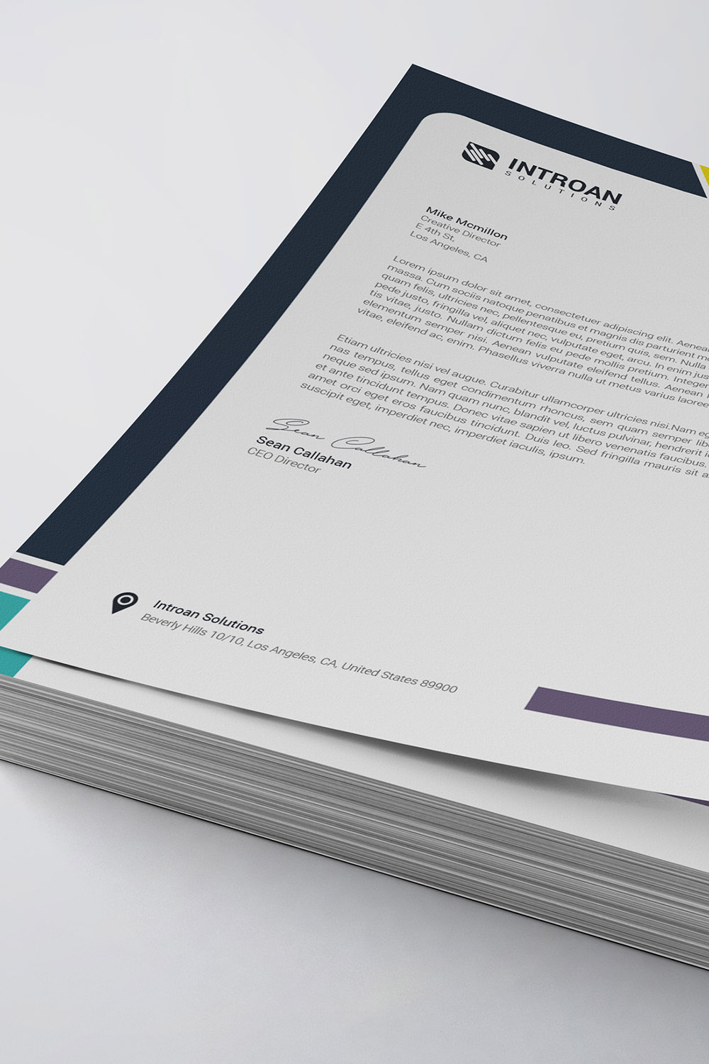 Modern Letterhead Template pinterest preview image.