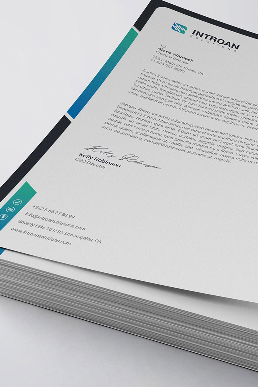 Corporate Letterhead Template pinterest preview image.