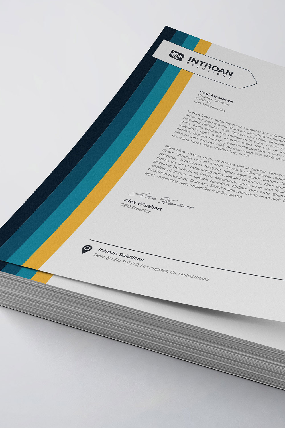 Corporate Letterhead Template pinterest preview image.