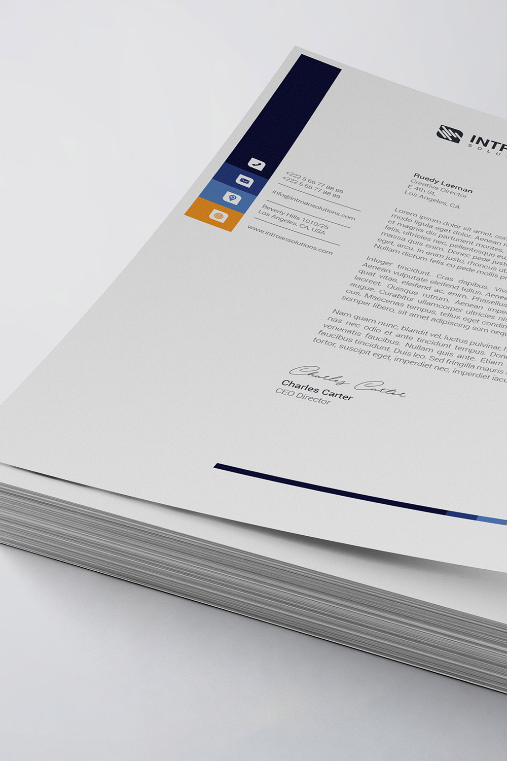 Modern Letterhead Template pinterest preview image.