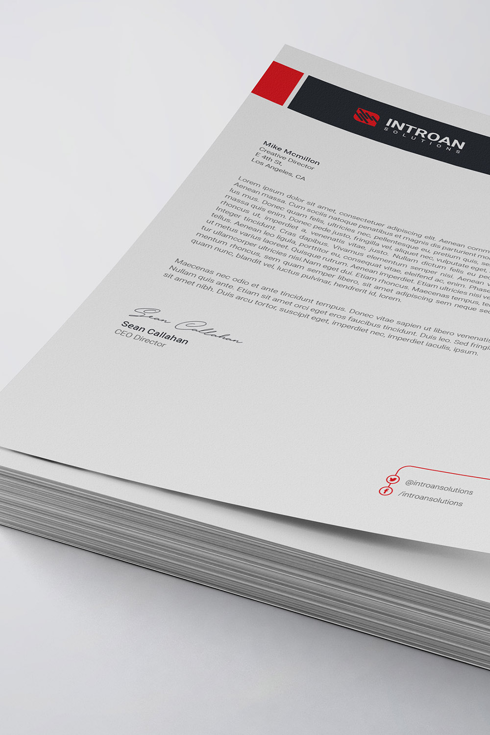 Modern Letterhead Template pinterest preview image.