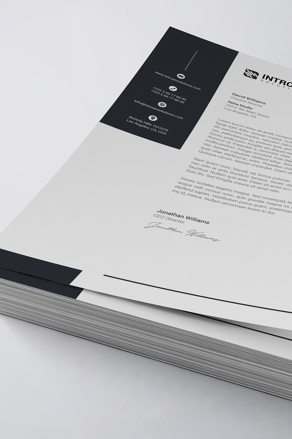 Modern Letterhead Template pinterest preview image.