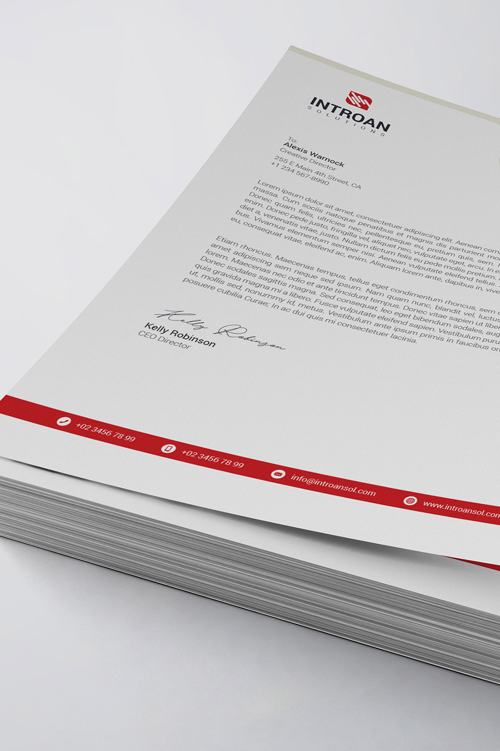 Modern Letterhead Template pinterest preview image.