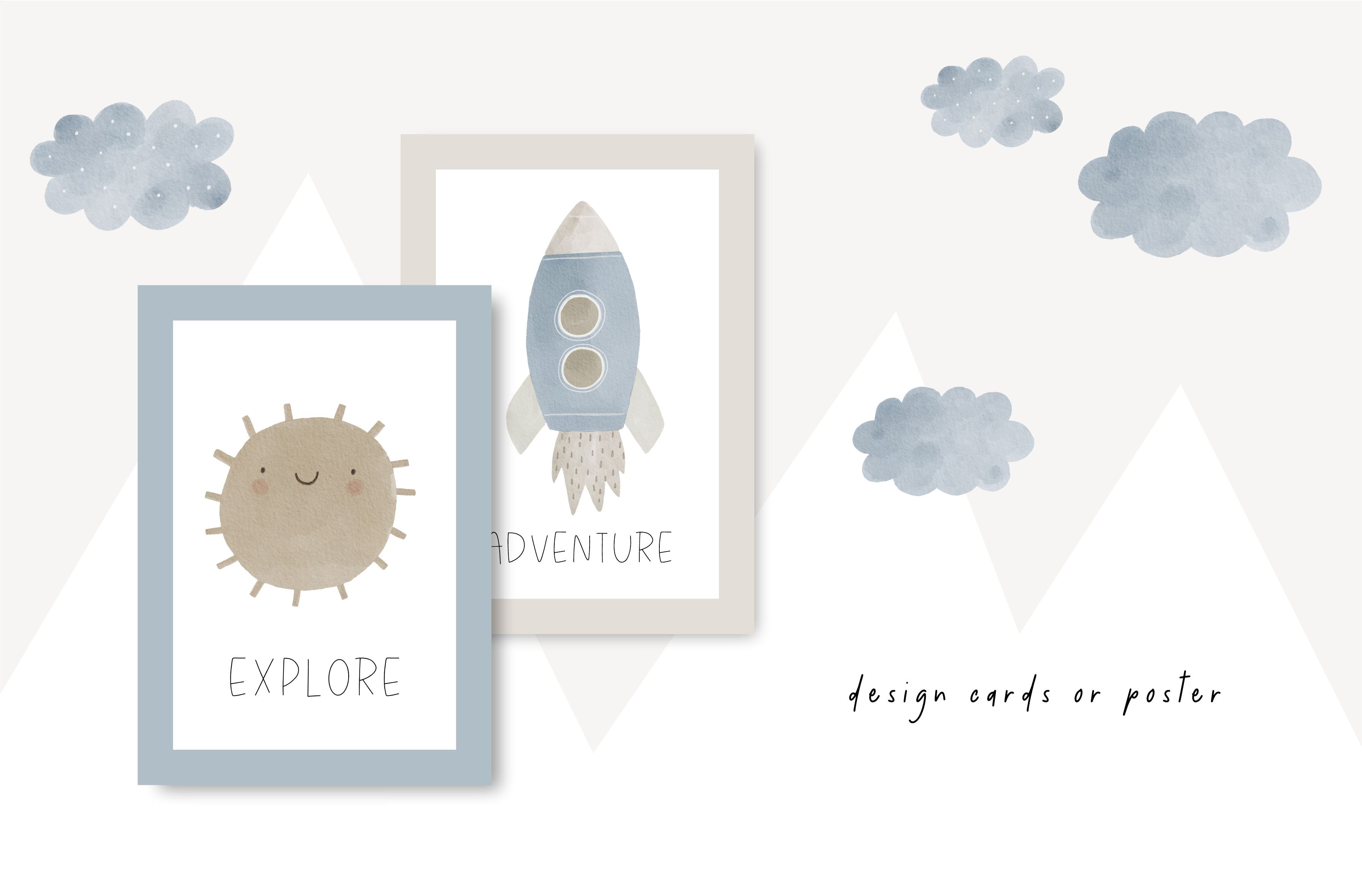 Watercolor Space adventure preview image.