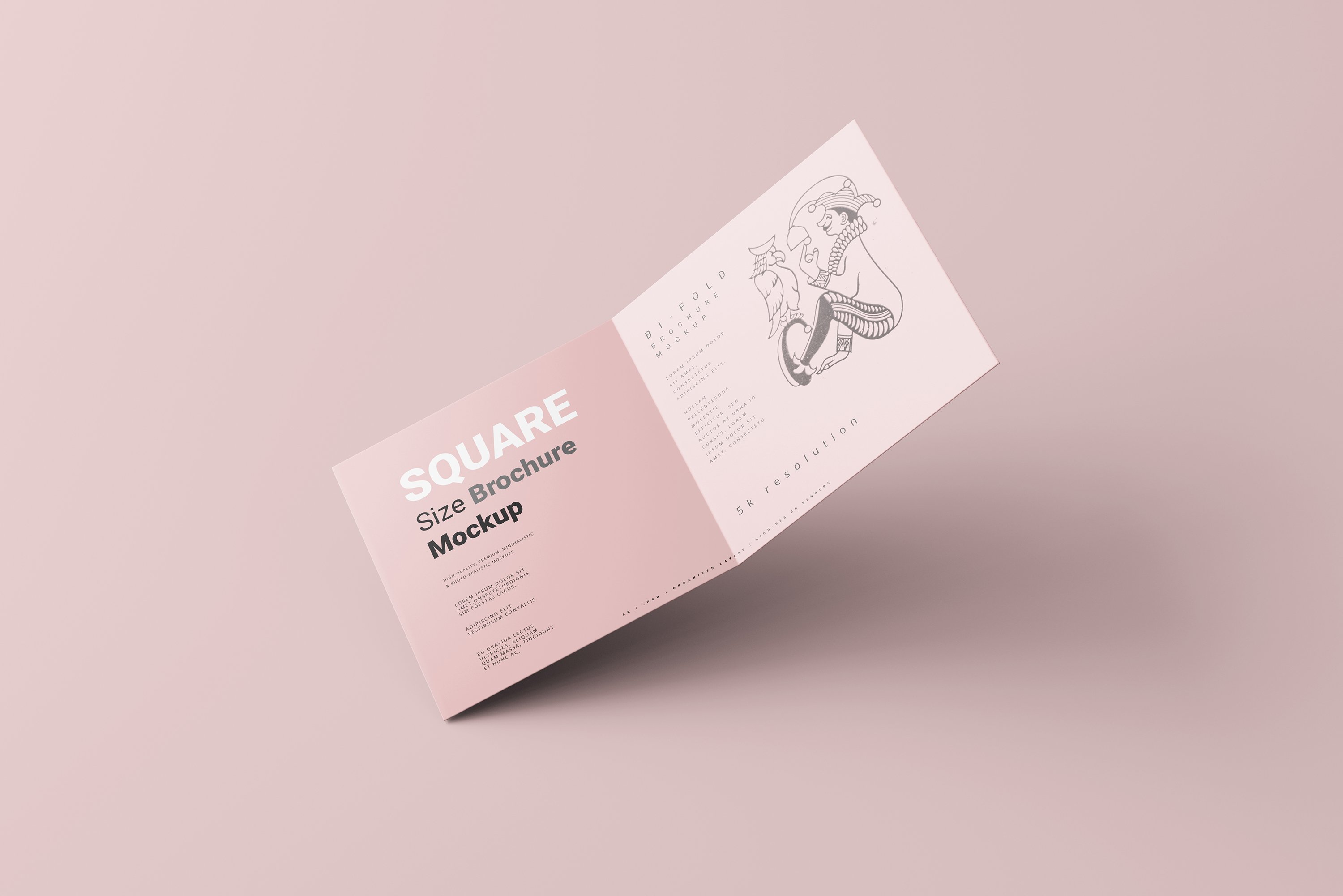 Bi-Fold Square Brochure Mockups preview image.