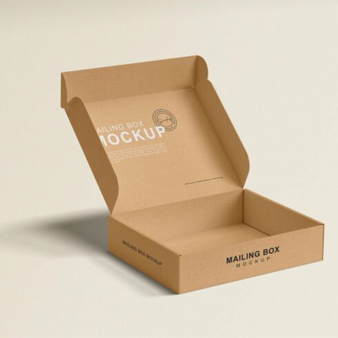 Realistic Mailing Box Mockup cover image.