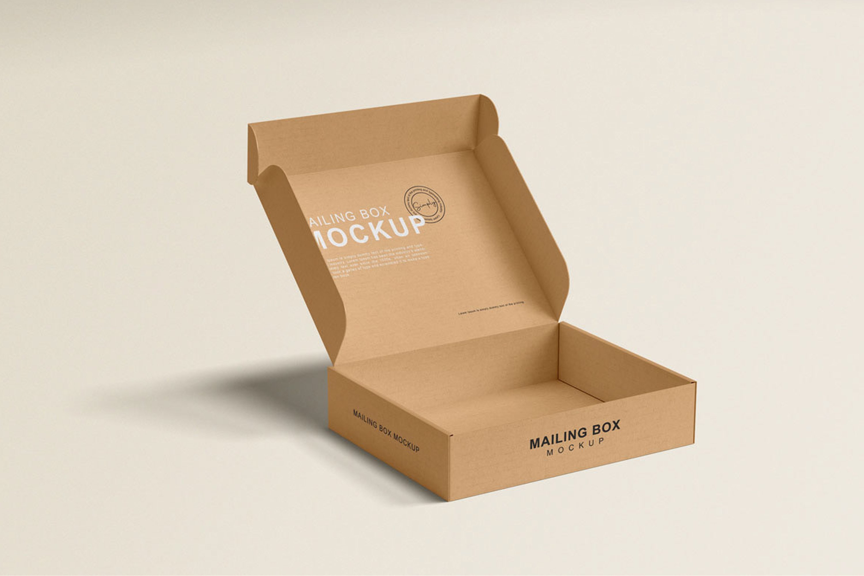 Realistic Mailing Box Mockup cover image.