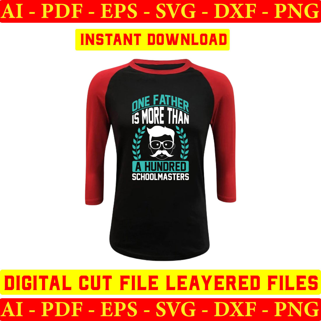 Black and red baseball shirt with the words one father is more than a hundred.