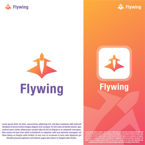 Airplane modern Logo Design, Flywing cover image.