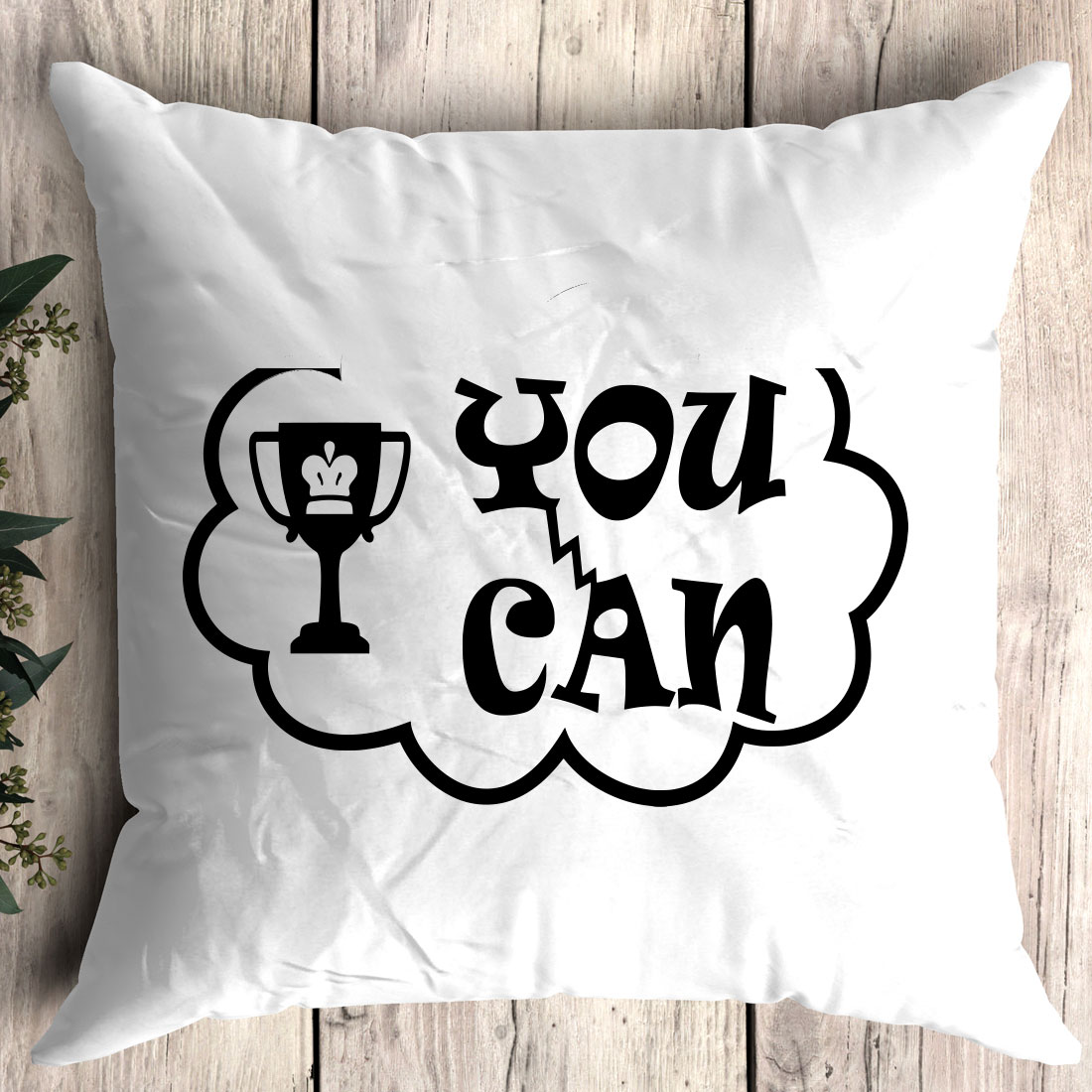 Pillow that says you can with a glass of wine.