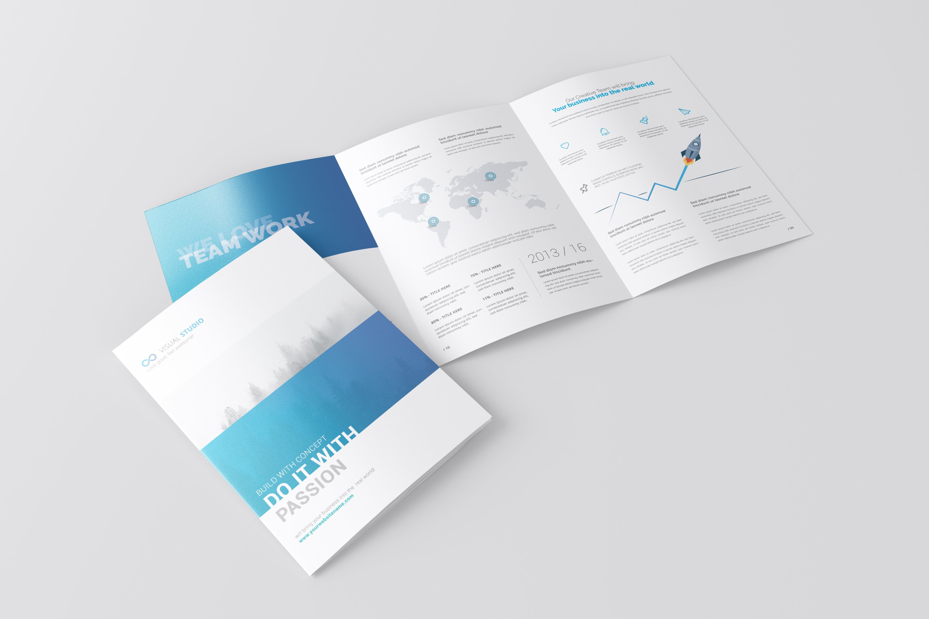 A4 3-Fold Brochure Mockup cover image.