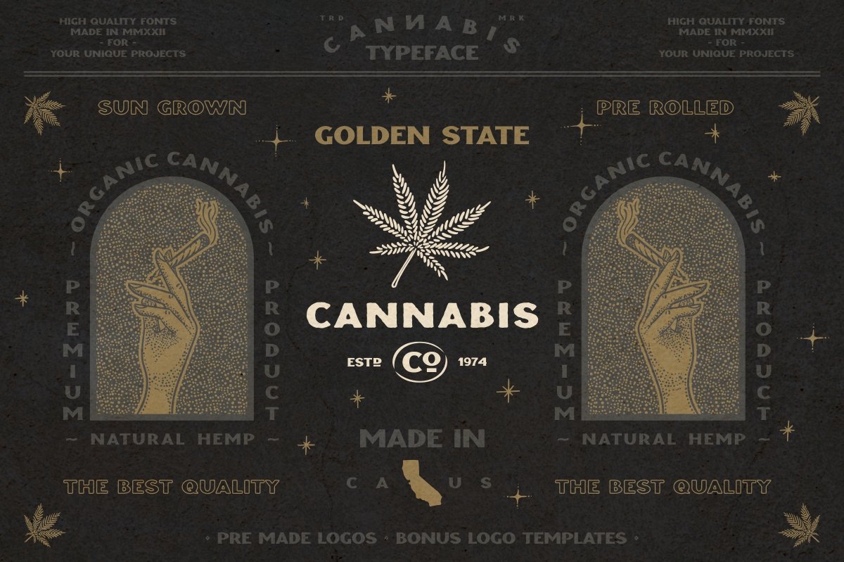 05 cannabis font perfect for cbd hemp cannabis branding design logo design 219