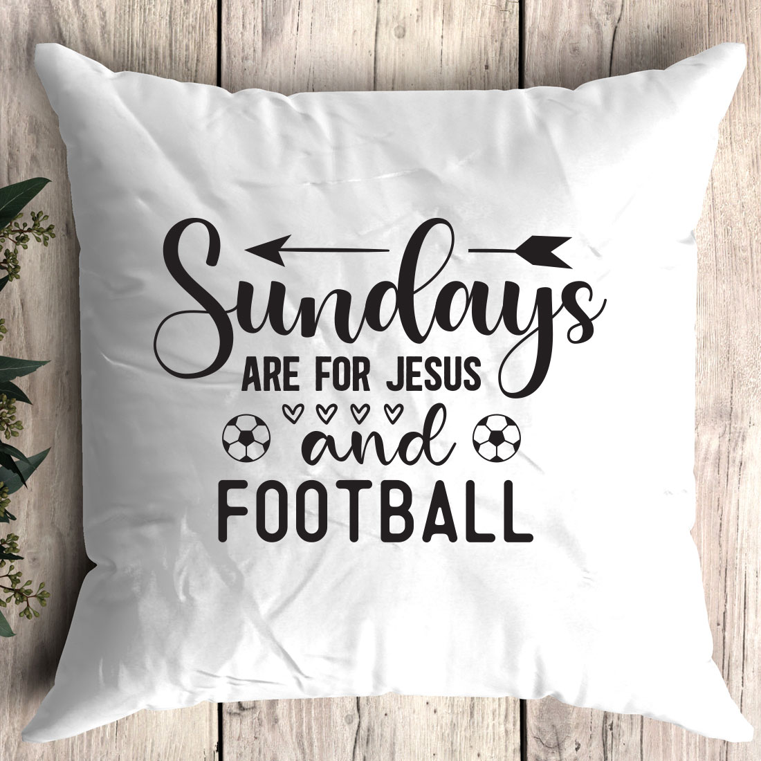 Pillow that says sunday are for jesus and football.