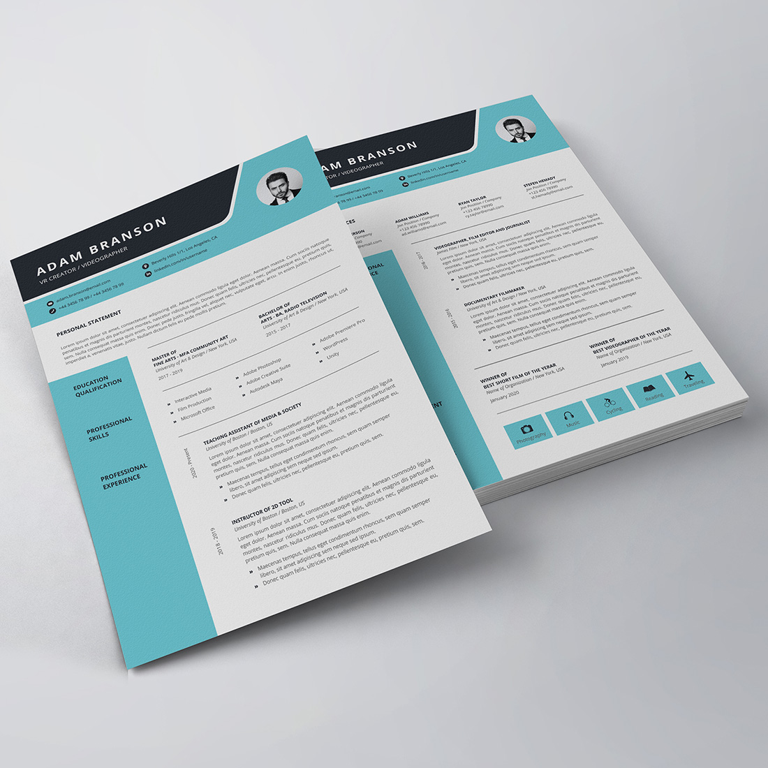 Modern Resume/CV Template preview image.