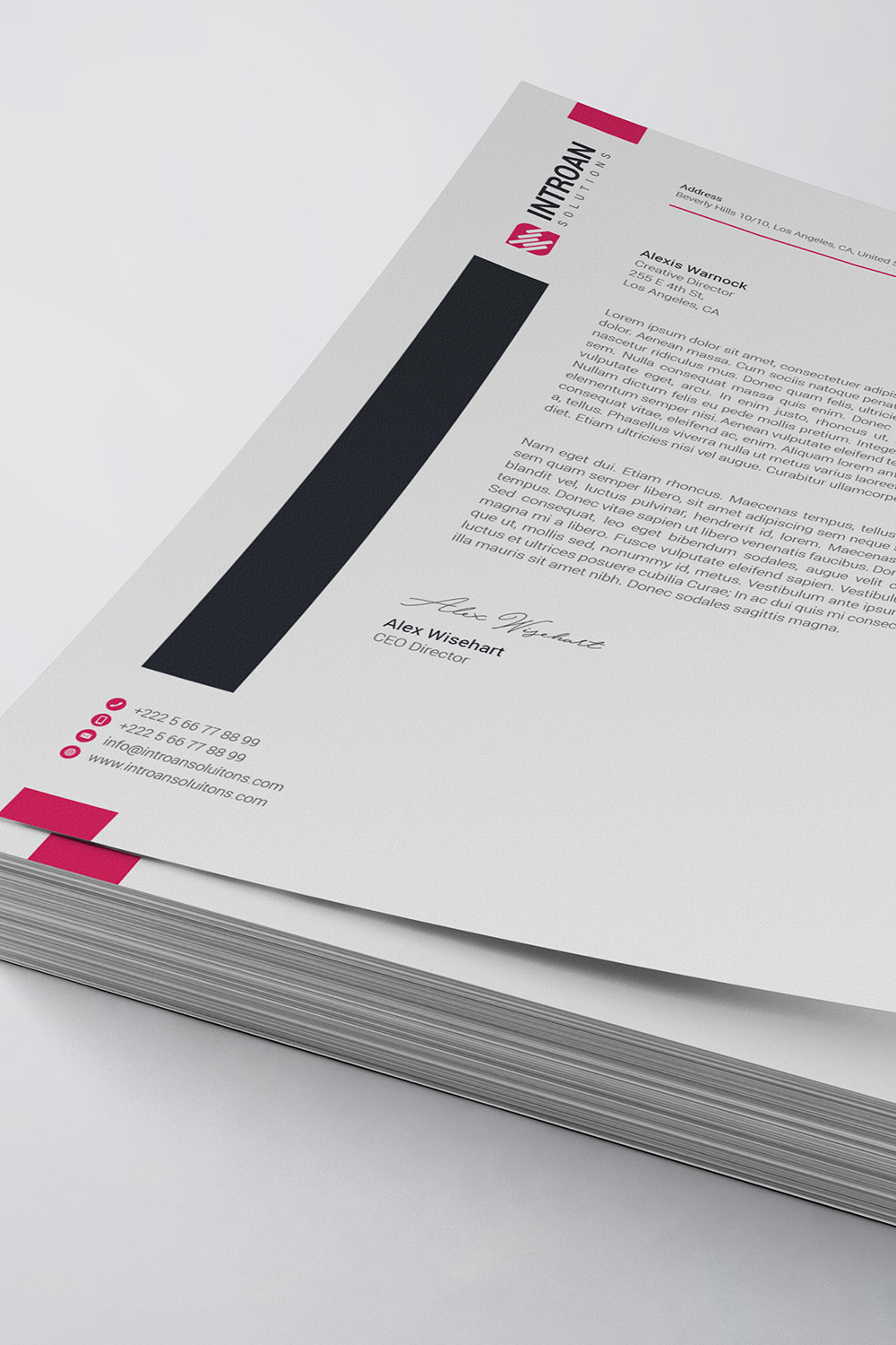 Modern Letterhead Template pinterest preview image.