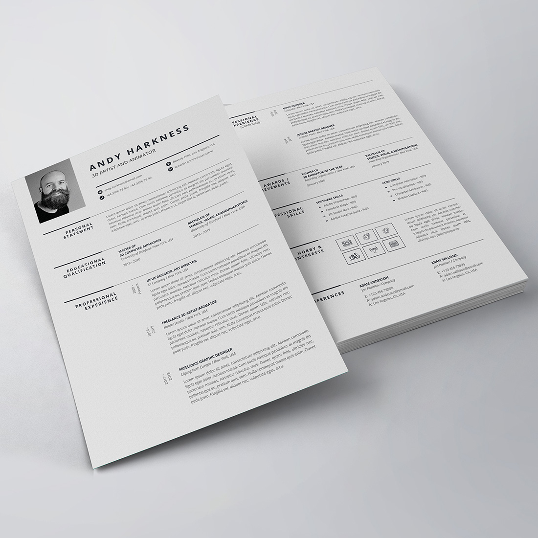 Professional Resume/CV Template preview image.