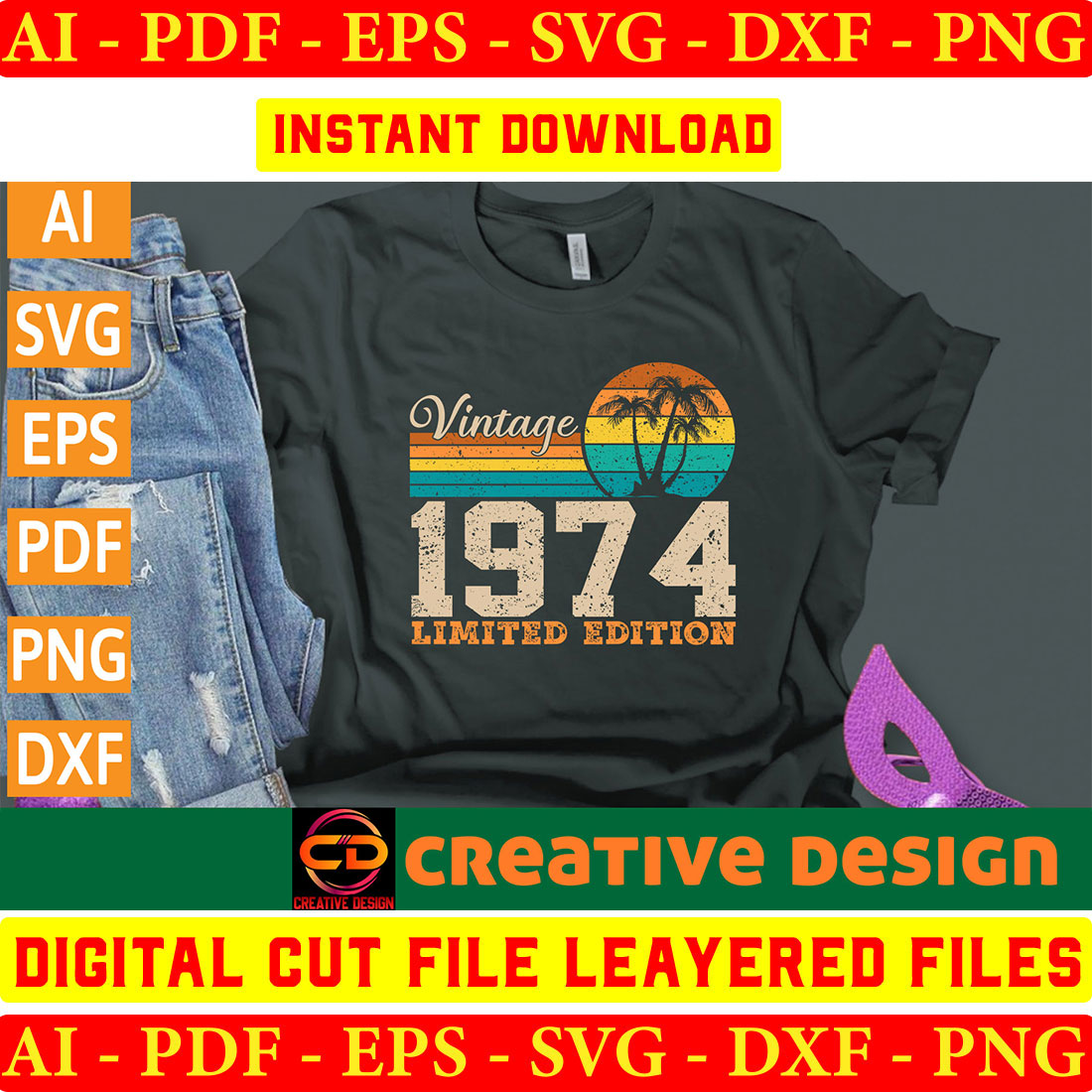 Vintage T-shirt Design Bundle Vol-1 preview image.
