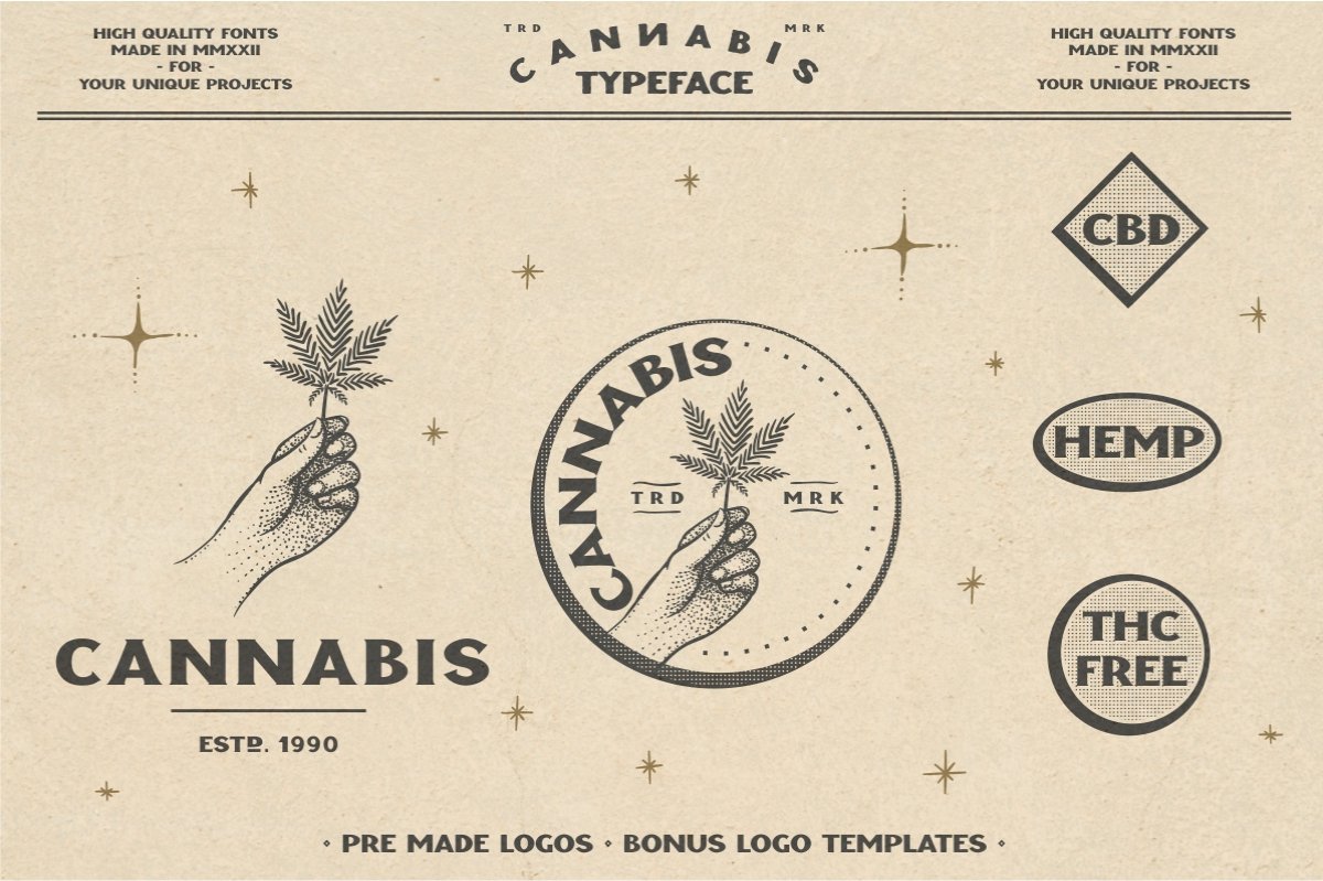 06 cannabis font perfect for logo label packaging headline flyer design 754