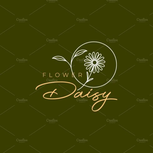 daisy flower logo aesthetic line cover image.