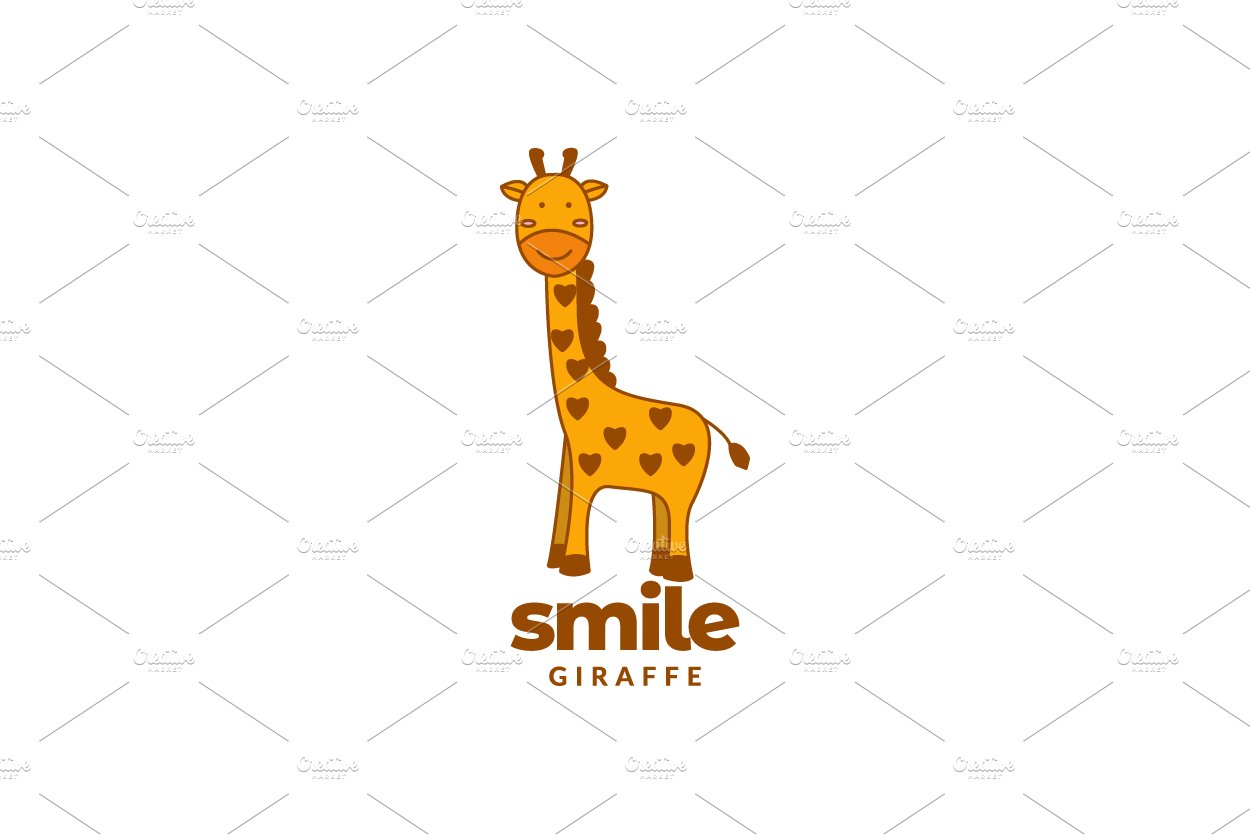 giraffe kids smile cute cartoon logo cover image.