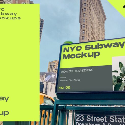 NYC Subway Billboard Mockup cover image.