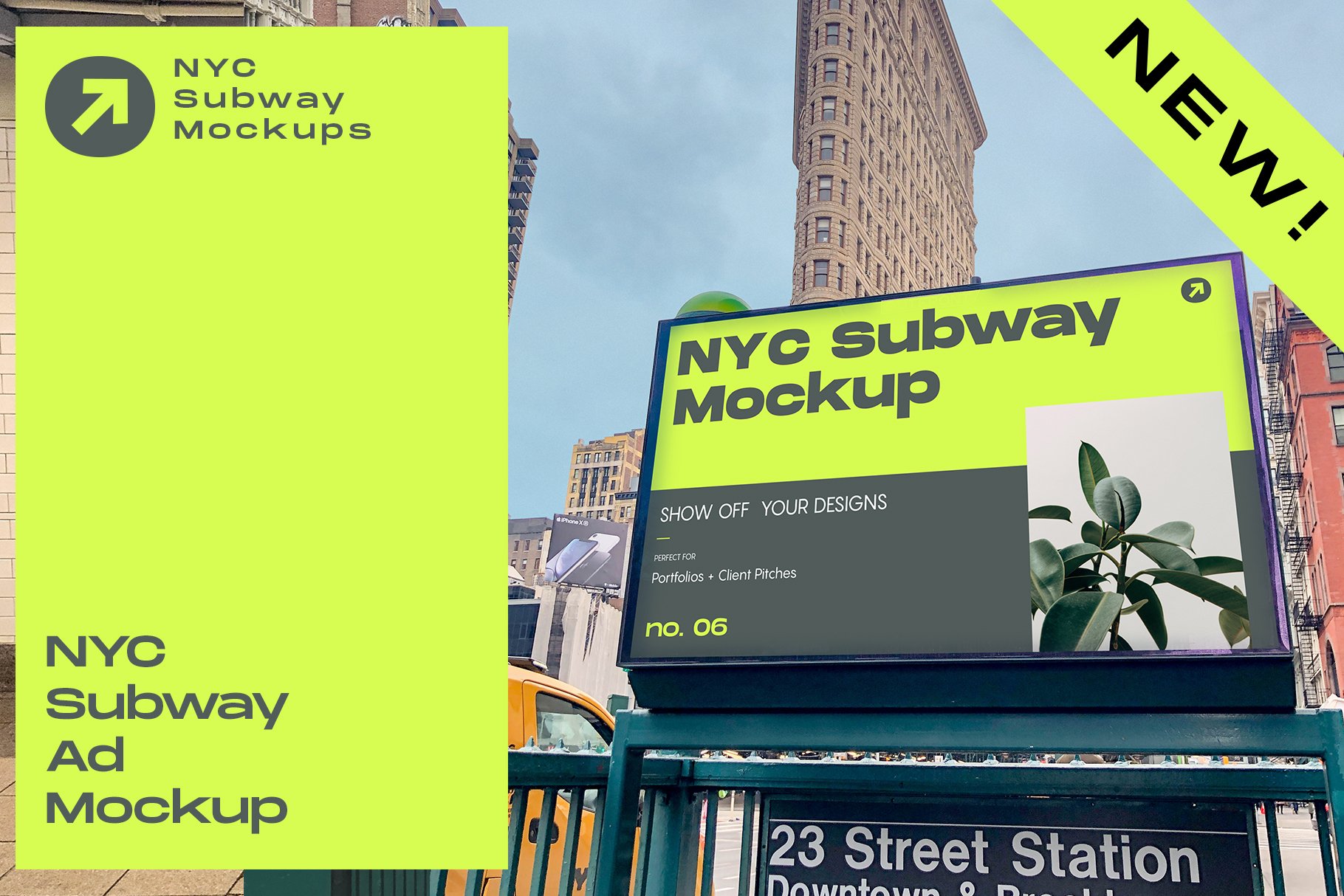 NYC Subway Billboard Mockup cover image.