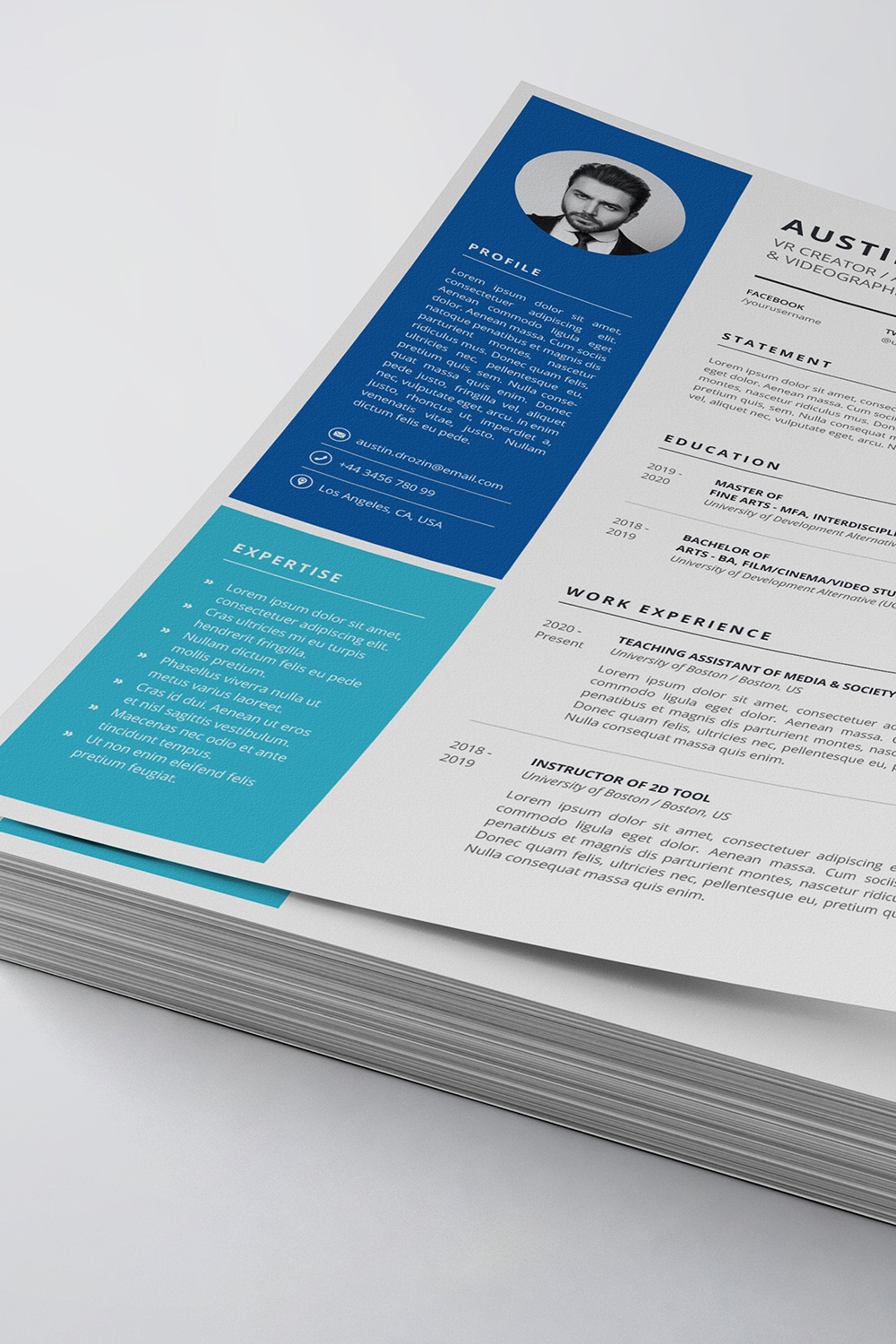 Professional resume/CV template - MasterBundles