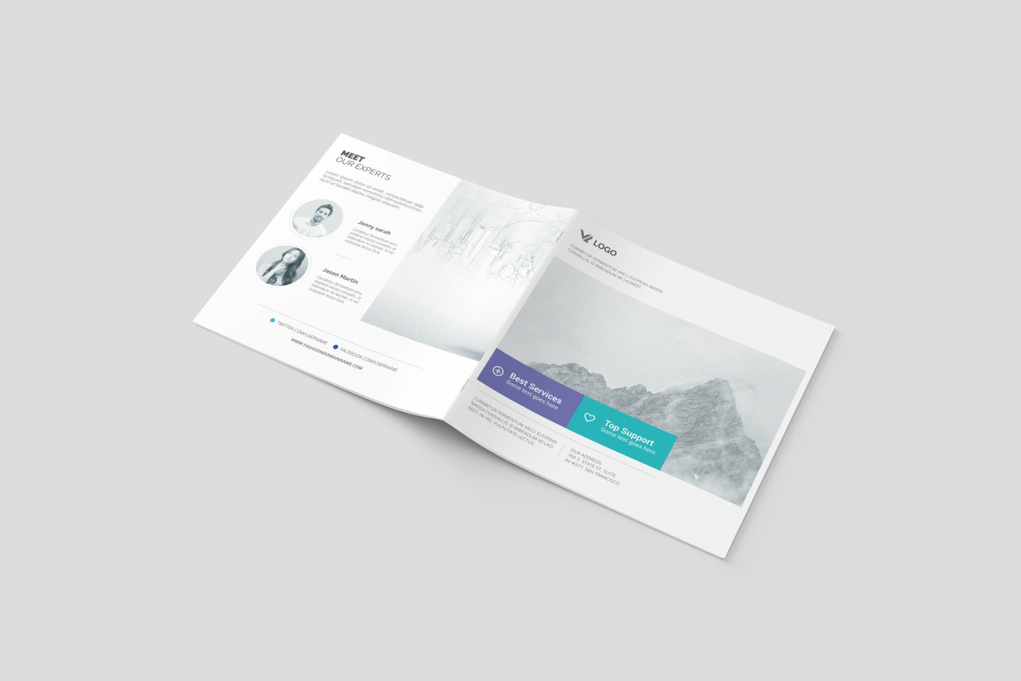 Square Brochure / Magazine Mockup – MasterBundles