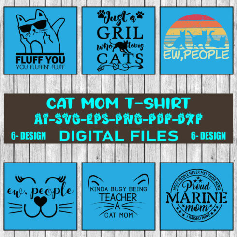 Cat Mom T-shirt Design Bundle Vol-2 cover image.
