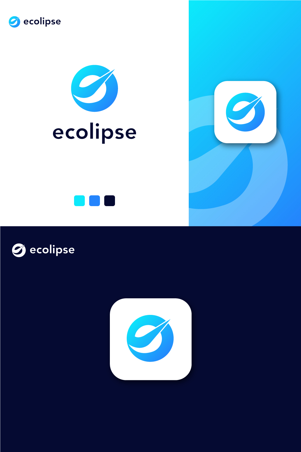 Later "e" Logo Design, Ecolipes pinterest preview image.