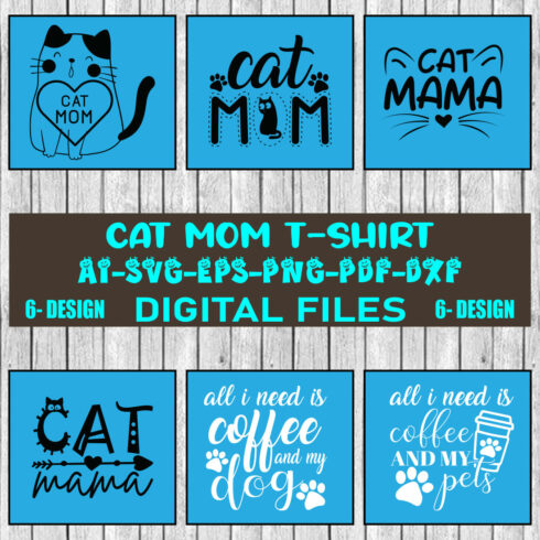 Cat Mom T-shirt Design Bundle Vol-1 cover image.
