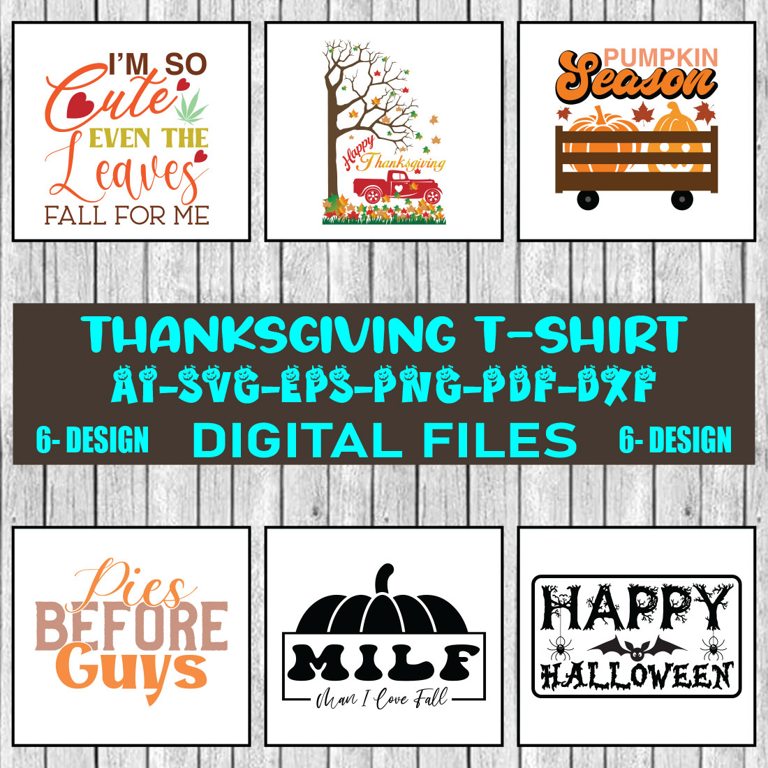 Thanksgiving T-shirt Design Bundle Vol-2 cover image.