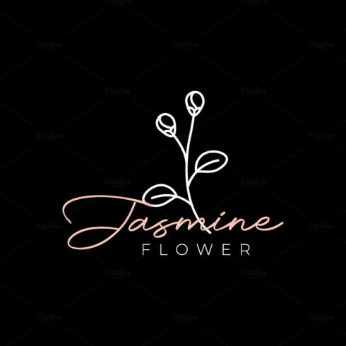 feminine flowers lines jasmine logo cover image.