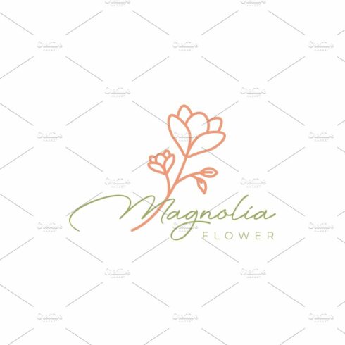 feminine magnolia flowers logo cover image.