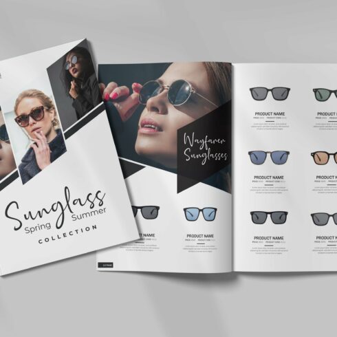 Sunglasses Product Catalog Template cover image.