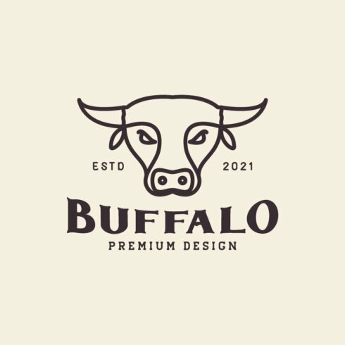 vintage lines buffalo head logo cover image.
