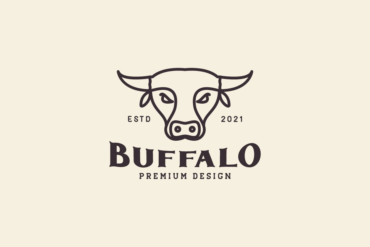 vintage lines buffalo head logo cover image.