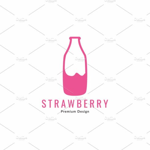 bottle pink strawberry drink logo cover image.