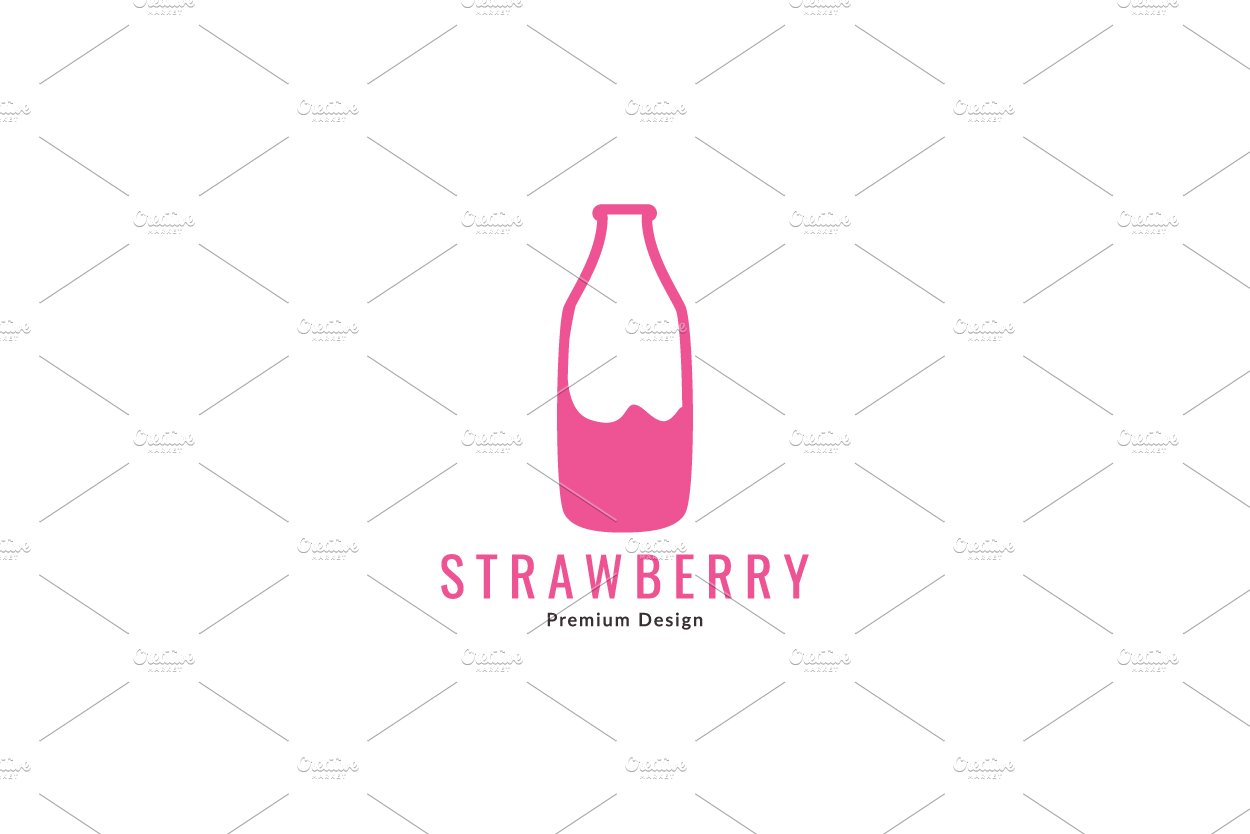 bottle pink strawberry drink logo cover image.