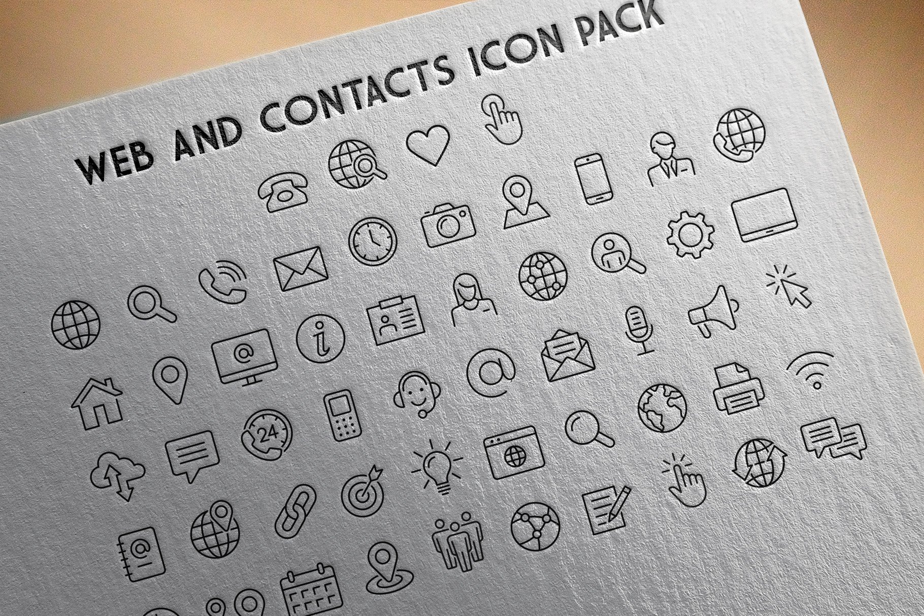 Web and Contacts Line Icon Set preview image.