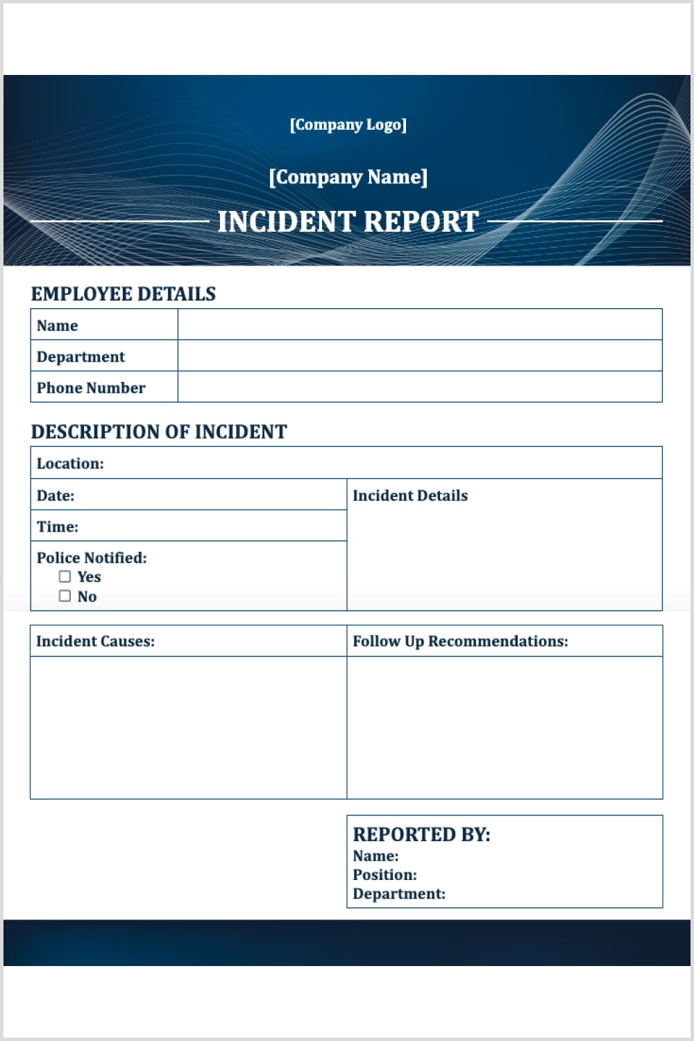Incident report in multiple tables.