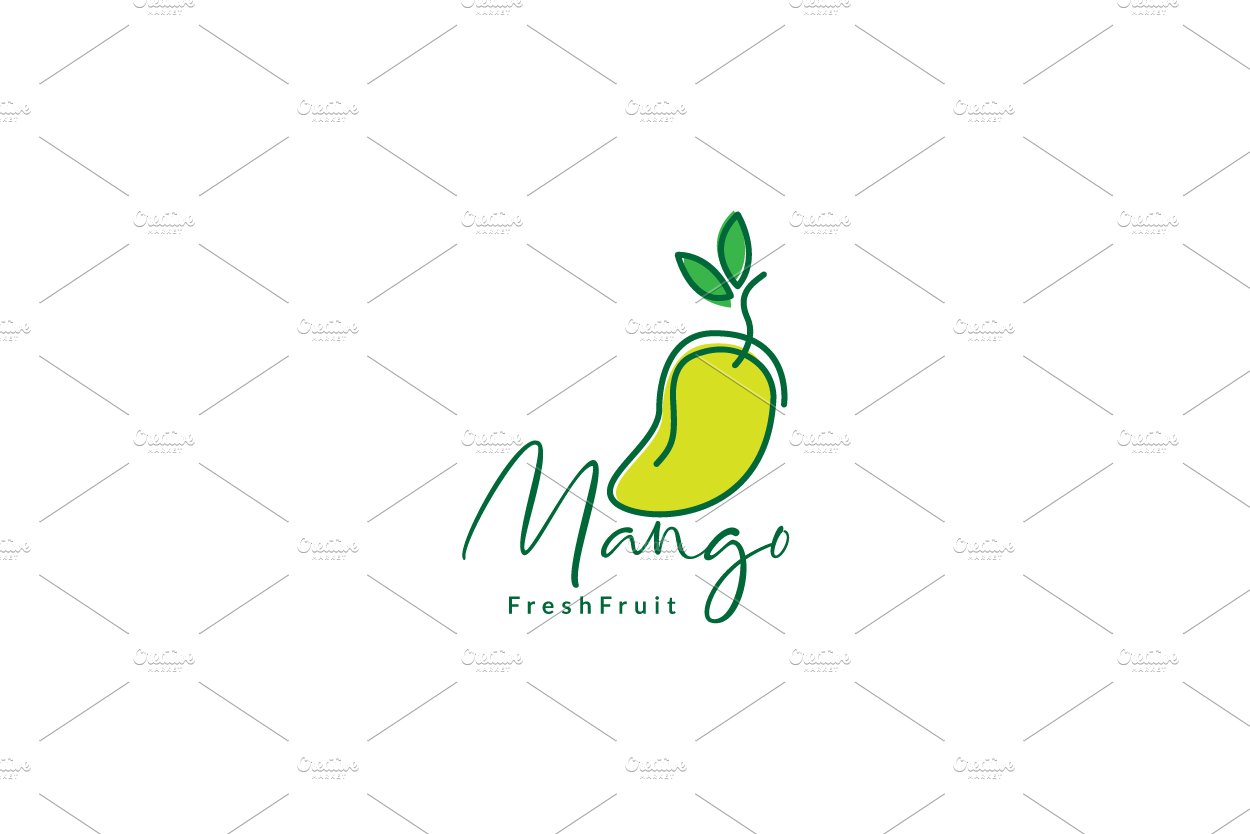 fresh fruit line green mango logo cover image.