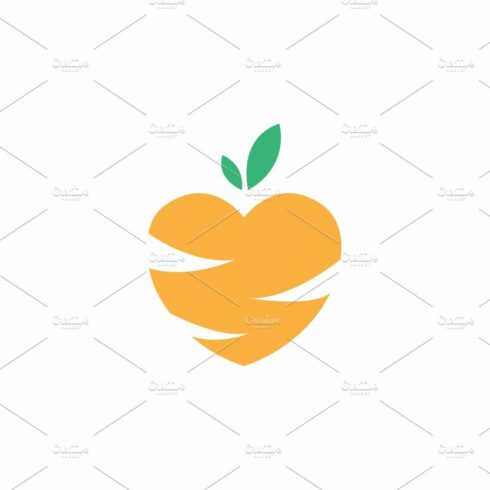 love shape orange carrot logo symbol cover image.